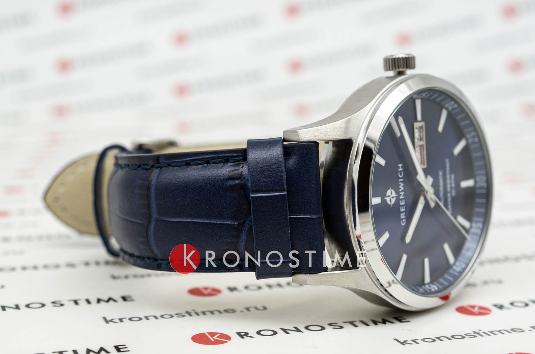 Greenwich Greenwich GW 054.16.36,  англия мужские часы на браслете кожаный боковой вид